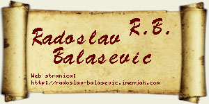 Radoslav Balašević vizit kartica